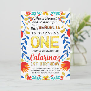 Convite EDITÁVEL Aniversário de 1 ano da Fiesta, Festa Cin