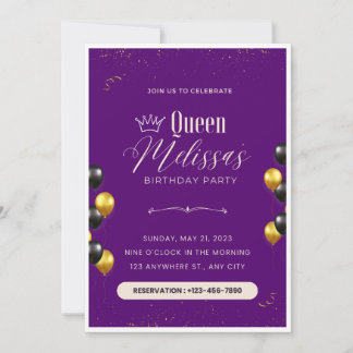 Convite editável de aniversário com balões