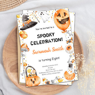 Convite editável de aniversário de Halloween