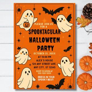 Convite editável de aniversário de Halloween, Hall