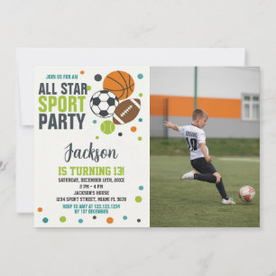 Convite Editável de Aniversário Esportivo