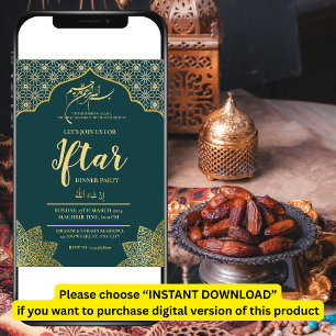CONVITE EDITÁVEL FESTA DE JANTAR DE IFTAR DO RAMADÃ DA MES