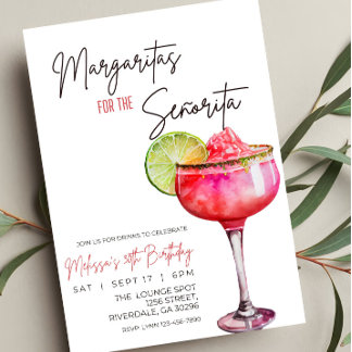 Convite editável Margarita Birthday, Margaritas