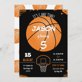 Convite editável para basquetebol