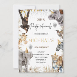 Convite EDITÁVEL para Festa de Aniversário Safari 