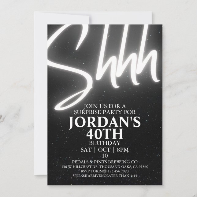 Convite Editável, Surpresa Festa, Surpresa Aniversário (Frente)