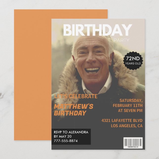 Convite Editorial da Revista Preto e Branco 72º aniversári (Frente/Verso)