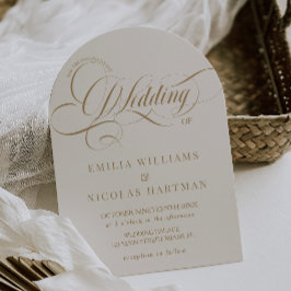 Convite Editorial Elegante Marfim Tudo Em Um Casamento
