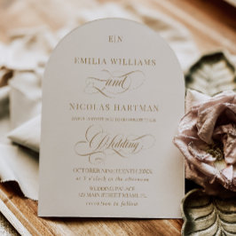Convite Editorial Monograma Marfim Casamento