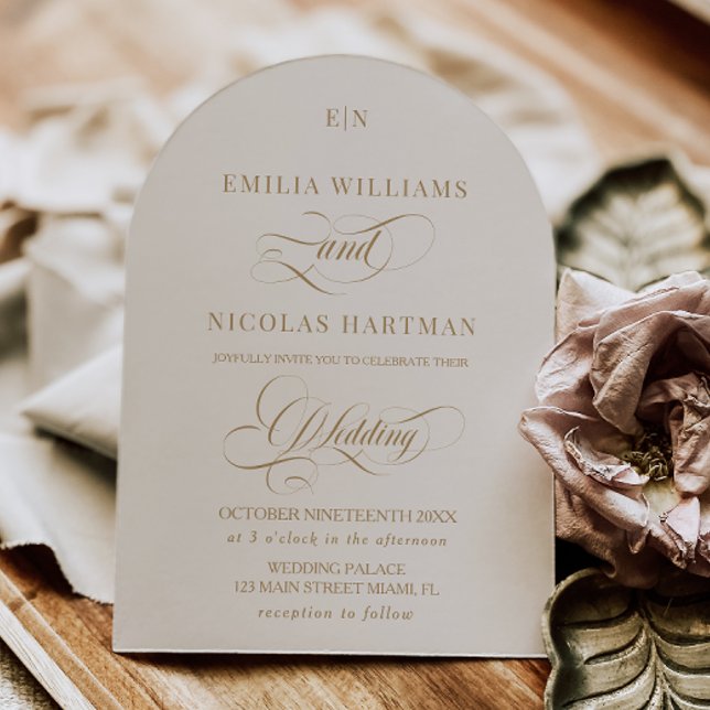 Convite Editorial Monograma Marfim Casamento (Criador carregado)