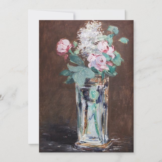 Convite Edouard Manet - Flores em um Vaso de Cristal (Frente)