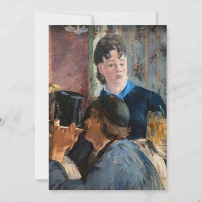 Convite Edouard Manet - garçonete servindo cerveja (Frente)