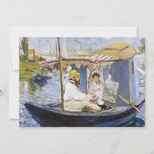 Convite Edouard Manet - Monet em seu Studio Boat (Frente)