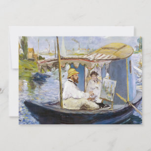 Convite Edouard Manet - Monet no seu barco ateliê