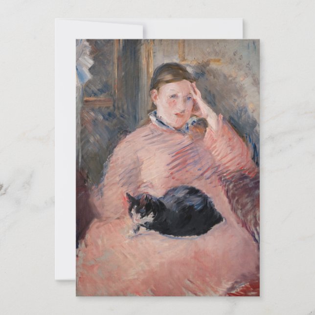 Convite Edouard Manet - Mulher com um Gato (Frente)