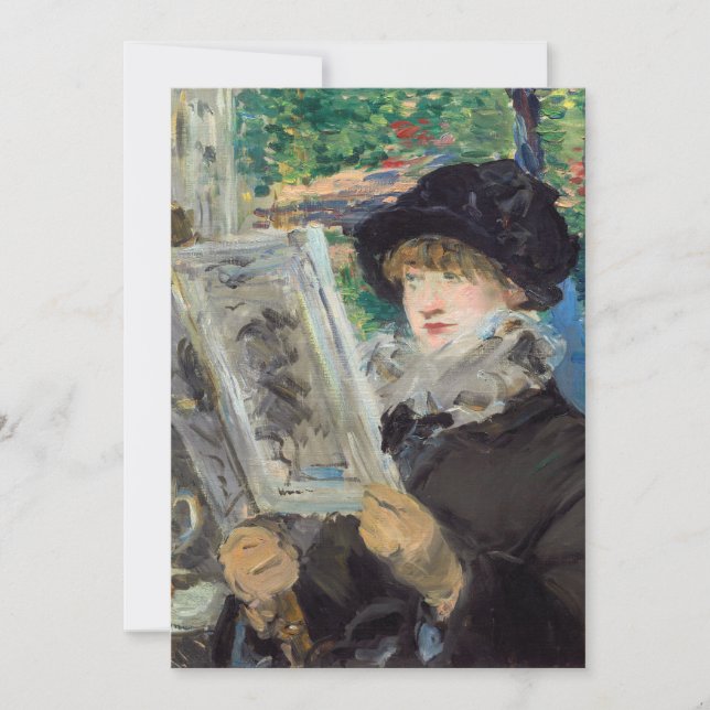 Convite Edouard Manet - Mulher Lendo (Frente)