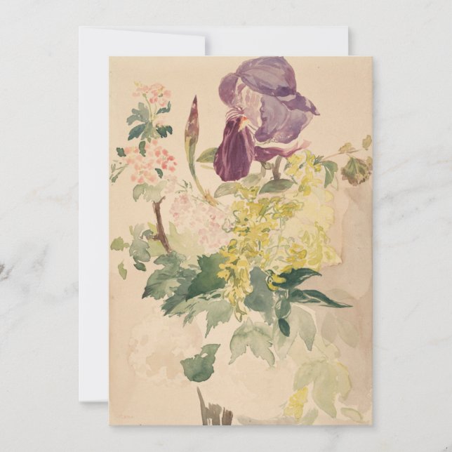 Convite Edouard Manet - Peça Flor com Iris, Laburnum,  (Frente)