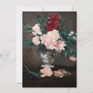 Convite Edouard Manet - Vaso de Peônias em Pequeno Pedesta
