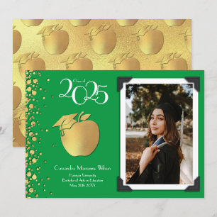 Convite Educação de Professores Dourado Verde