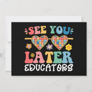 Convite Educadores Até Logo Dia Maravilhoso de Fim de Ano 