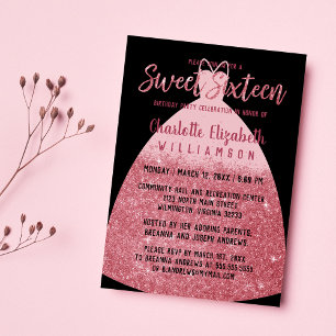 Convite Edulcorante Rosa, Colírio Princesa Vestida Doce 16