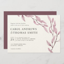 Convite Eethal Burgundy | Casamento Chic Botanic Leaves