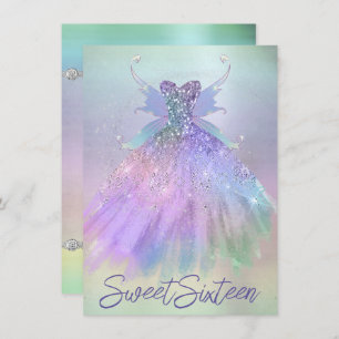Convite Eethal Fairy Gown   Rainbow Ombre Pastel Sheen