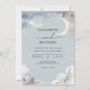 Convite Eethal Moonlit Floral Wedding