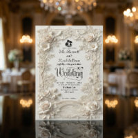 Efeito de Letterpress Falso Floral Ornate Casament