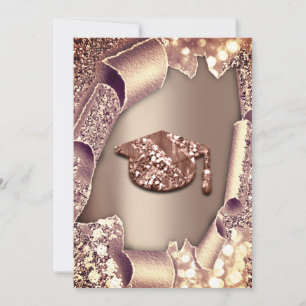 Convite EFEITO Rosa 3D DA Glitter  BONÉ DE formando
