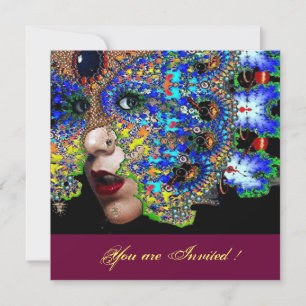 Convite EFÊMERA doçura festa de máscaras dos 16 anos, másc