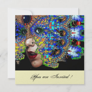 Convite EFÊMERO Baile de máscaras do Mardi Gras gelo branc