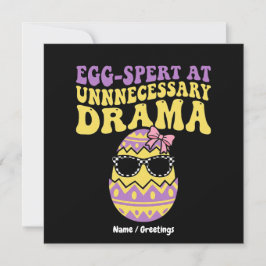 Convite Egg-spert At Unnecessary Drama Funny Retro Easter 