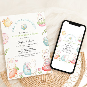 Convite Egg-Stravaganza   Brunch e Caça aos Ovos de Páscoa