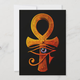 Convite Egípcio Ankh Eye of Horus Ancient Symbol Protect