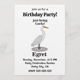 Convite Egret Lucky Bird Birthday Party