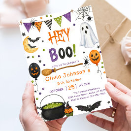 Convite Ei Boo Dia das Bruxas Groovy Fantasma Festa de Ani