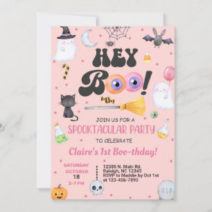 Convite Ei Boo Halloween primeiro aniversario convida qual