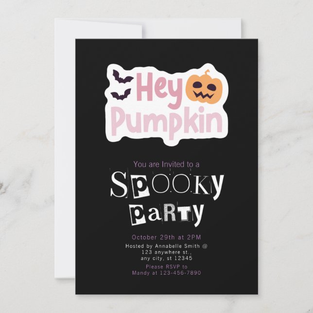 Convite Ei Pumpkin Jack Modern Minimalista Halloween (Frente)