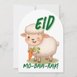 Convite Eid Al Adha Mubarak Cute Sheep Greeting Card 