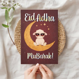 Convite Eid Al Adha Mubarak Funny Sheep Greeting Card 