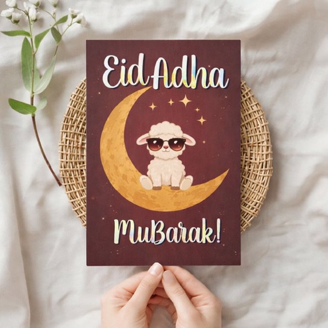 Convite Eid Al Adha Mubarak Funny Sheep Greeting Card  (Criador carregado)