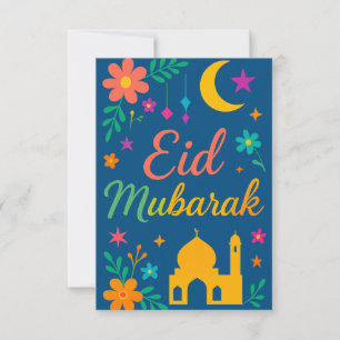 Convite Eid Mubarak - Colorido para Crianças Mesquita Flor