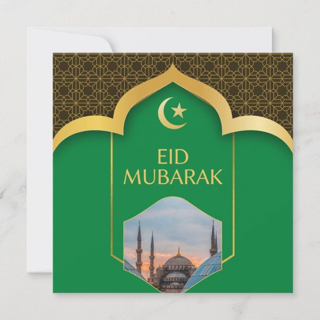 Convite Eid Mubarak em tela verde (Frente)
