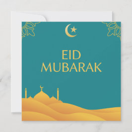Convite Eid Mubarak em turquesa