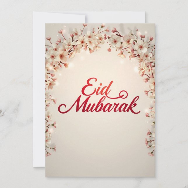 Convite Eid mubarak floral Card Modern Eid Fitr Card (Frente)