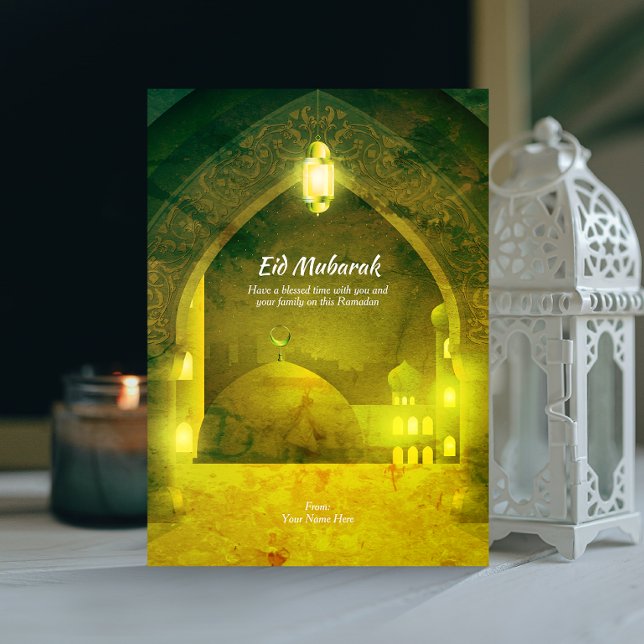 Convite Eid Mubarak | Granja decorativa islâmica (Criador carregado)