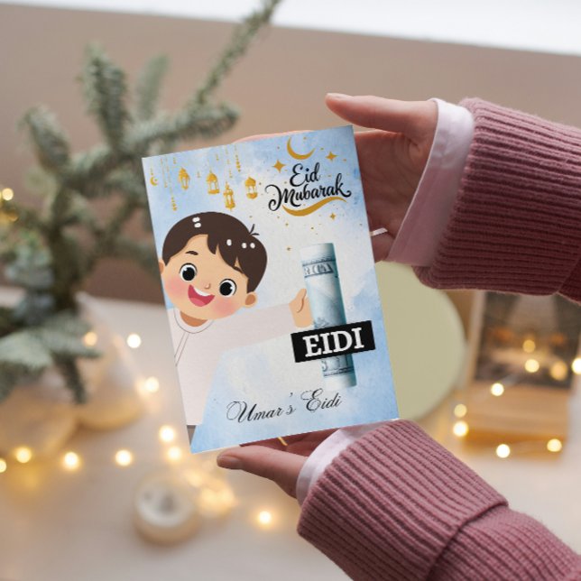 Convite Eid Mubarak Personalizado/Eid Saudação Para Crianç (Criador carregado)