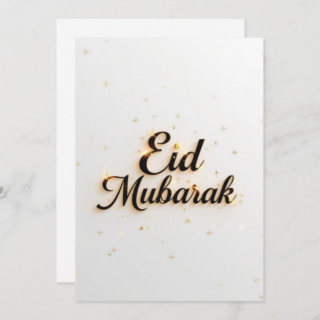 Convite Eid mubarak Personalized Modern Card (Frente/Verso)