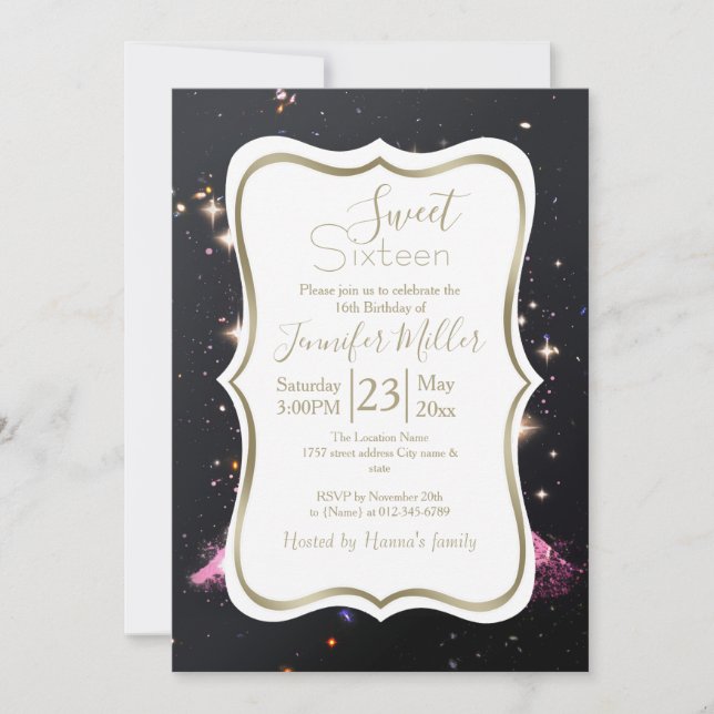 Convite Eiffel Tower Night Moon           (Frente)